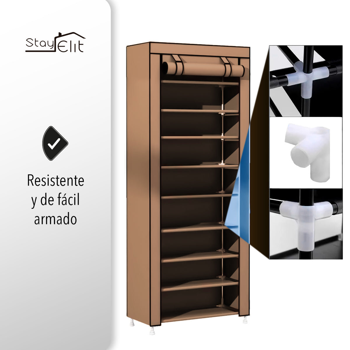 ZAPATERA CLOSET DE 9 NIVELES COLOR CAFÉ