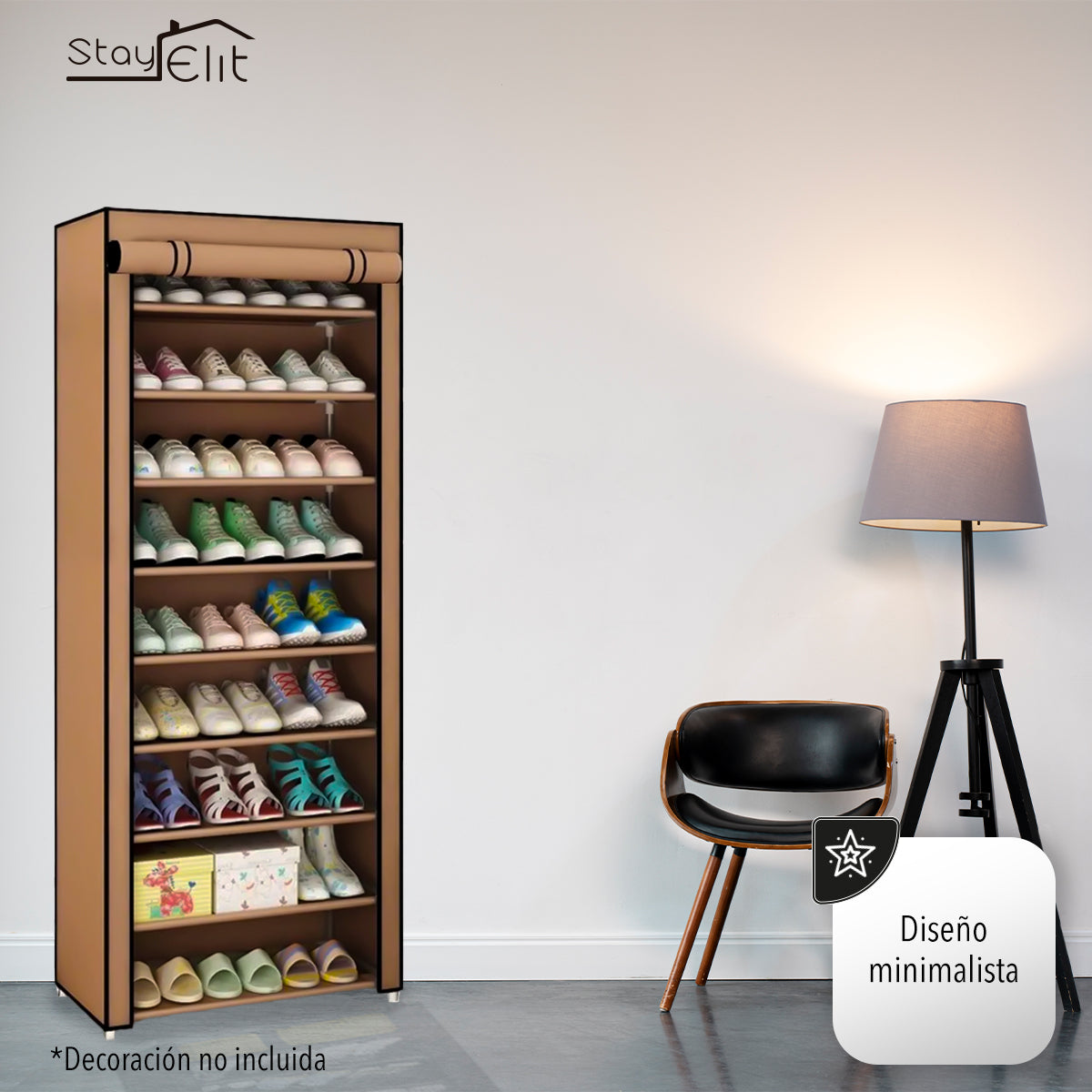 ZAPATERA CLOSET DE 9 NIVELES COLOR CAFÉ