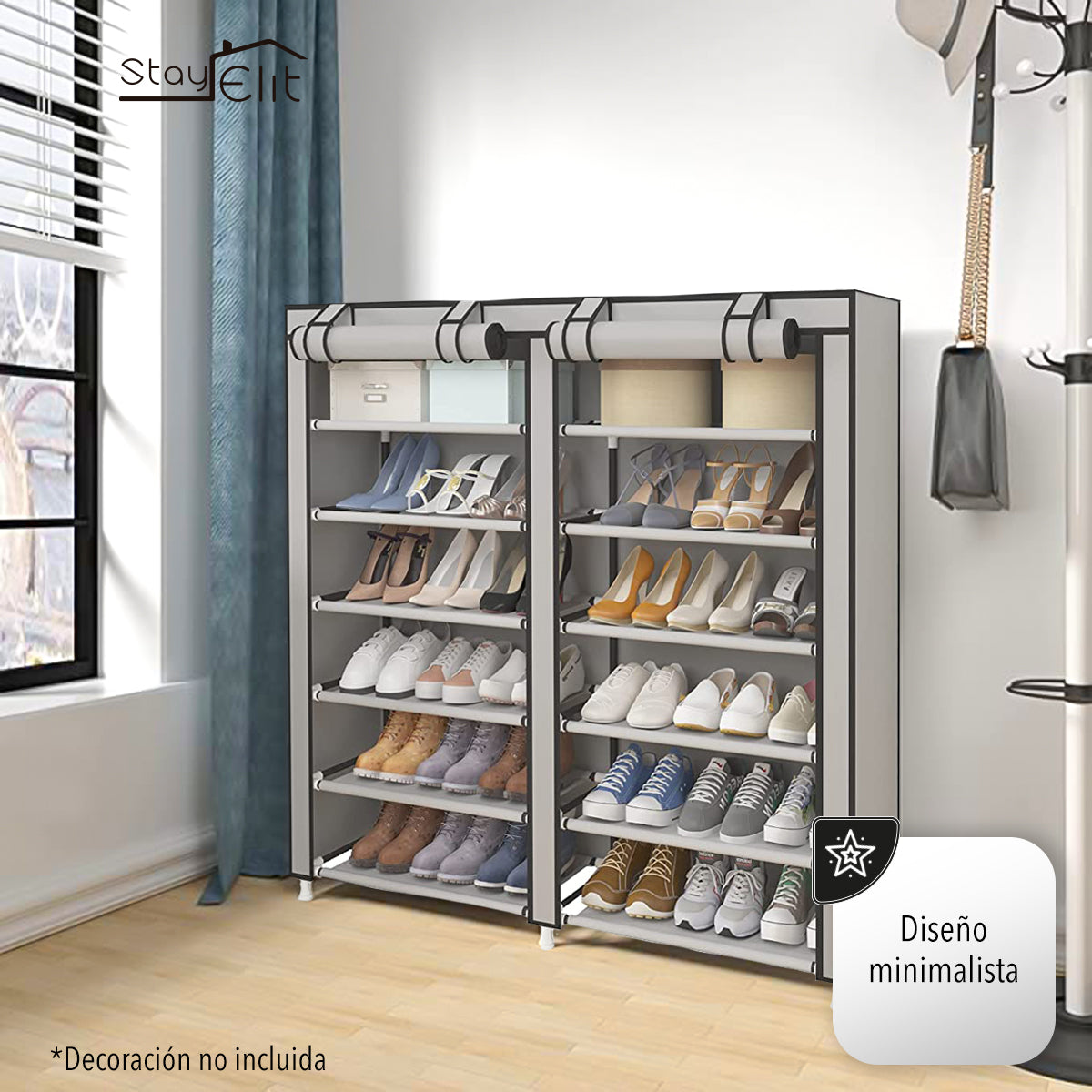 ZAPATERA CLOSET DE 6 NIVELES COLOR GRIS