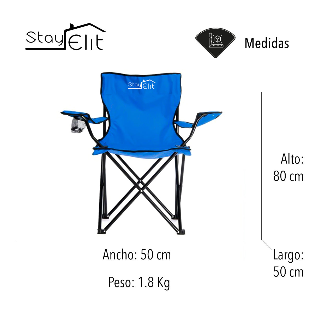 SILLA PLEGABLE DE CAMPISMO COLOR AZUL
