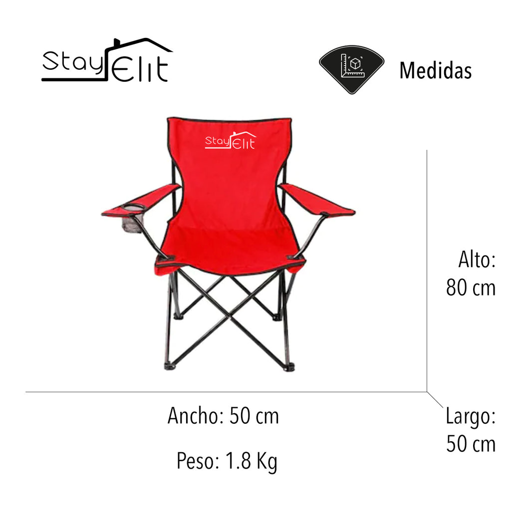 SILLA PLEGABLE DE CAMPISMO COLOR ROJO