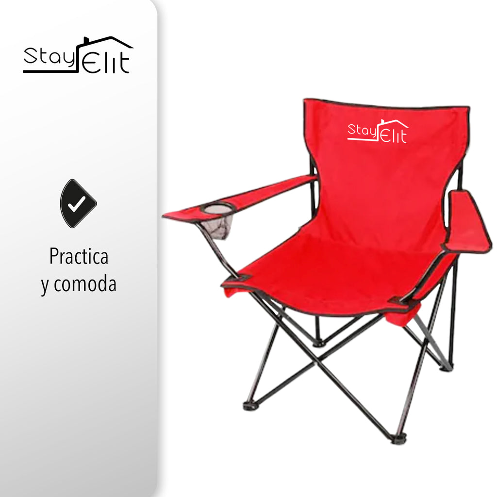 SILLA PLEGABLE DE CAMPISMO COLOR ROJO