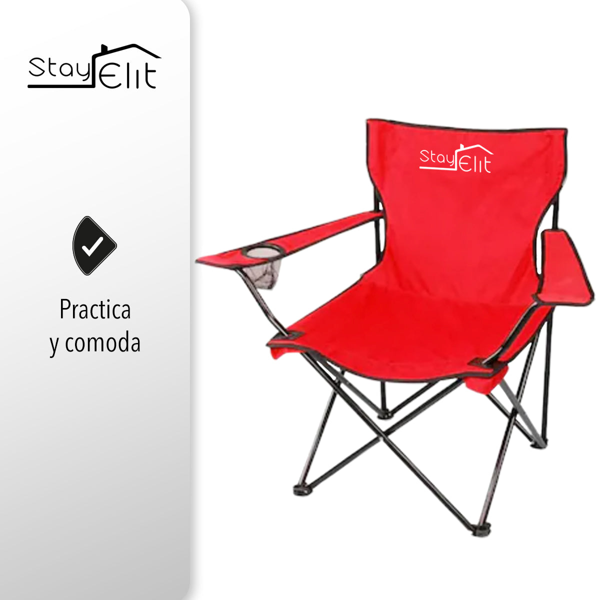 SILLA PLEGABLE DE CAMPISMO COLOR ROJO