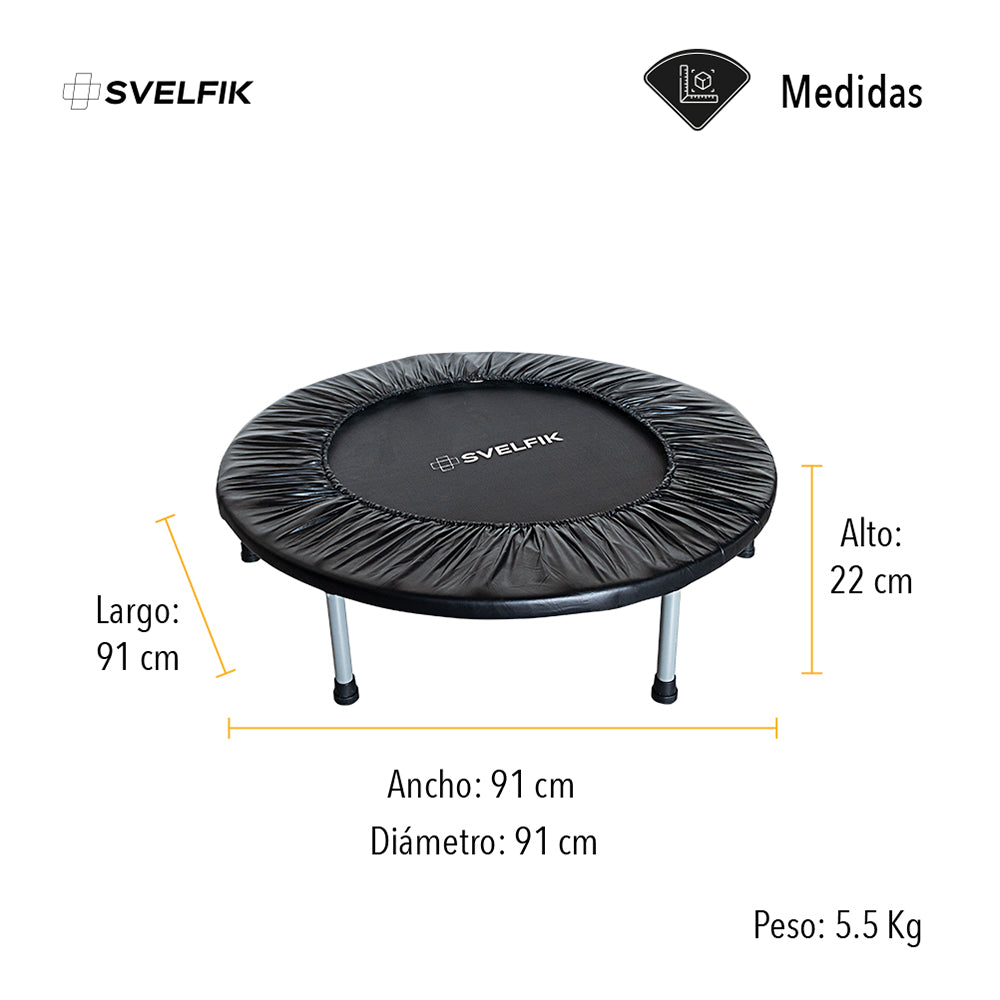 TRAMPOLÍN PARA EJERCICIO COLOR NEGRO