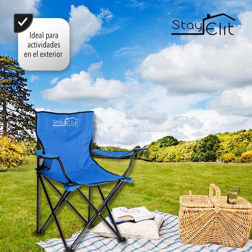 SILLA PLEGABLE DE CAMPISMO COLOR AZUL
