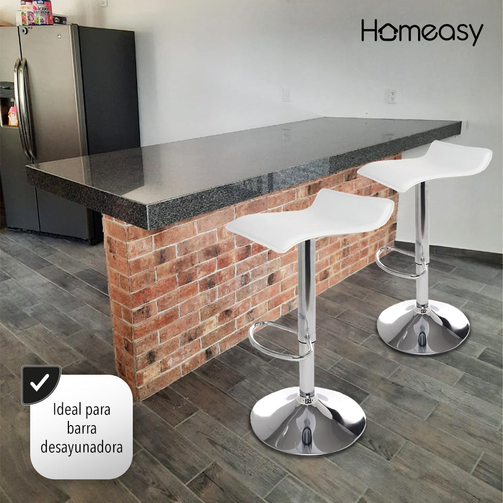 SET DE 2 BANCOS DE BARRA COLOR BLANCO
