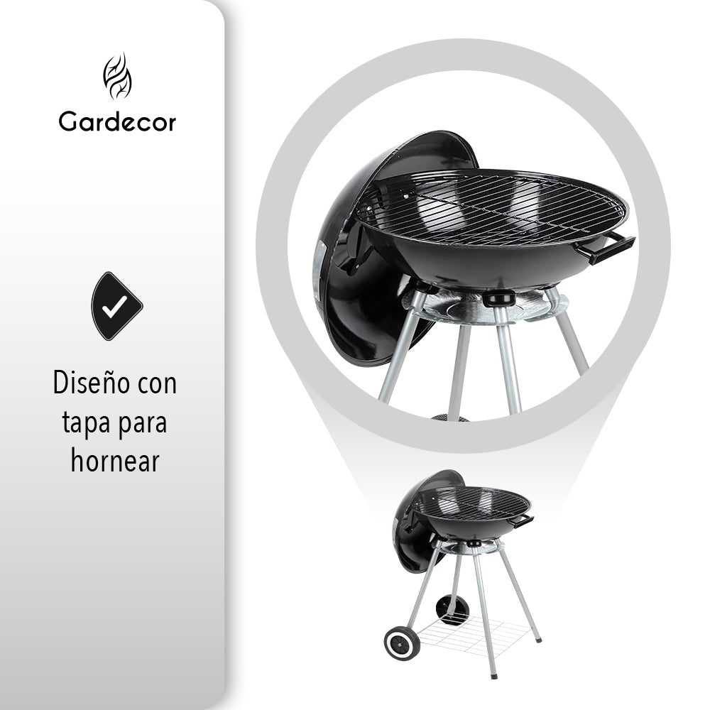 ASADOR PORTÁTIL DE CARBÓN COLOR NEGRO