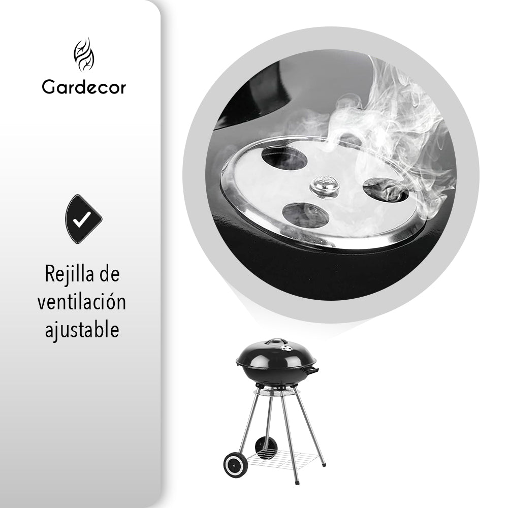 ASADOR PORTÁTIL DE CARBÓN COLOR NEGRO