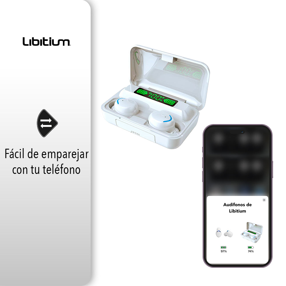 AUDÍFONOS INALÁMBRICOS BLUETOOTH COLOR BLANCO
