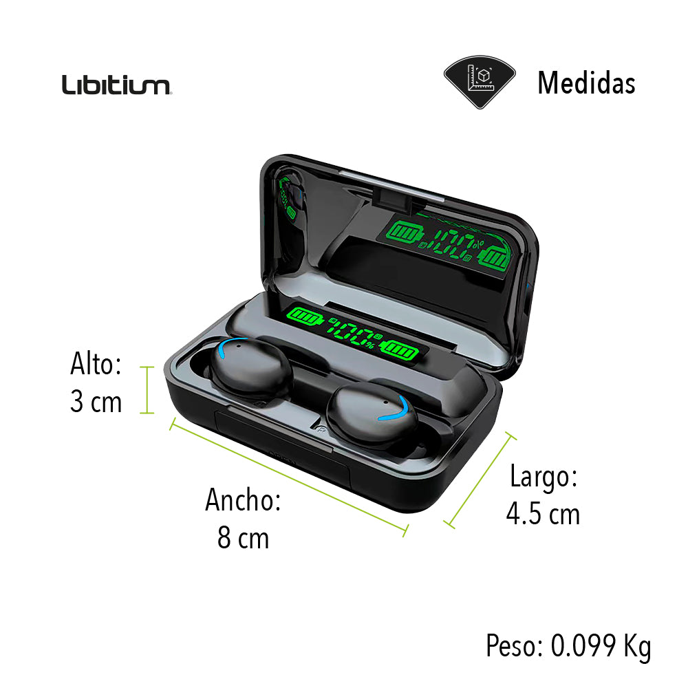 AUDÍFONOS INALÁMBRICOS BLUETOOTH COLOR NEGRO