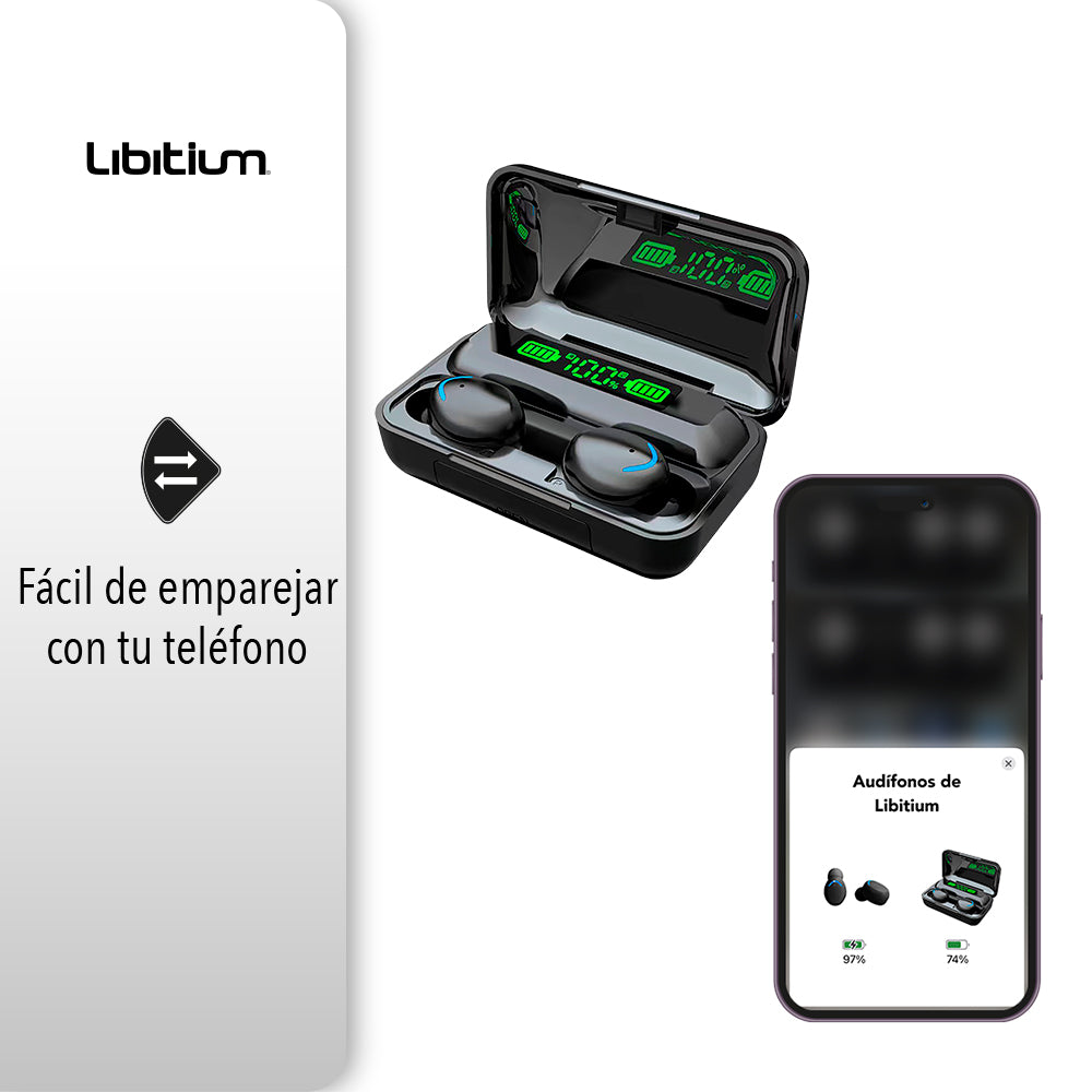 AUDÍFONOS INALÁMBRICOS BLUETOOTH COLOR NEGRO