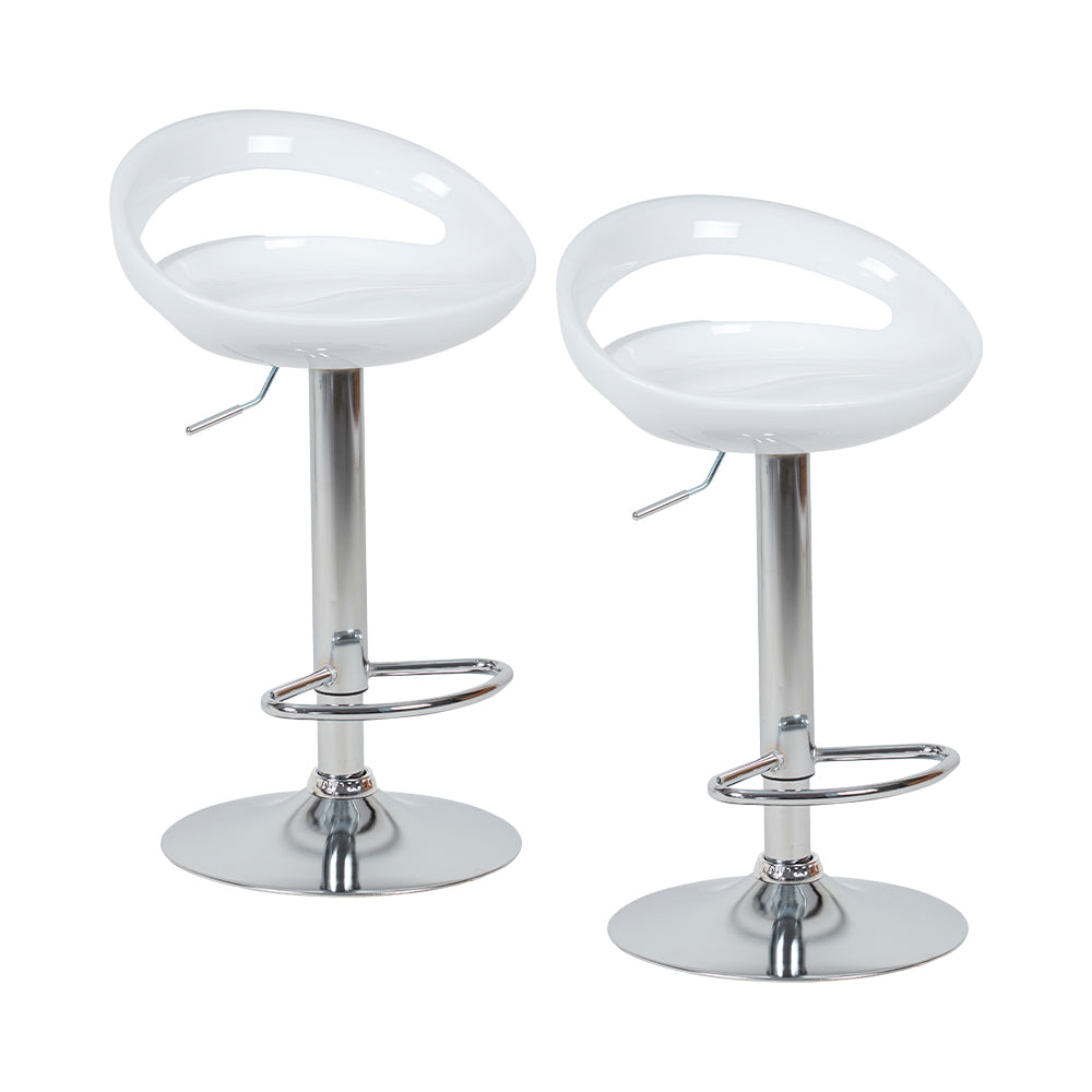 SET DE 2 SILLAS ALTAS GIRATORIAS TABURETE DE BARRA COLOR BLANCO