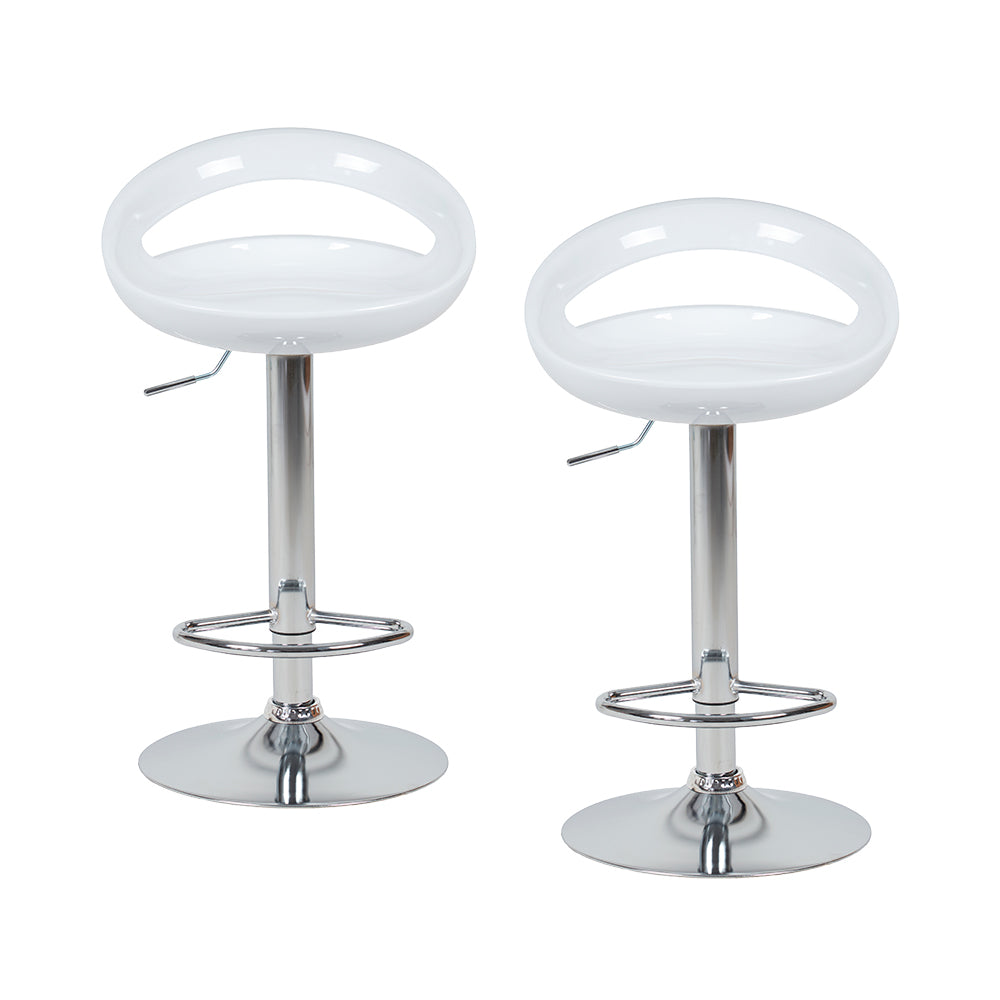 SET DE 2 SILLAS ALTAS GIRATORIAS TABURETE DE BARRA COLOR BLANCO
