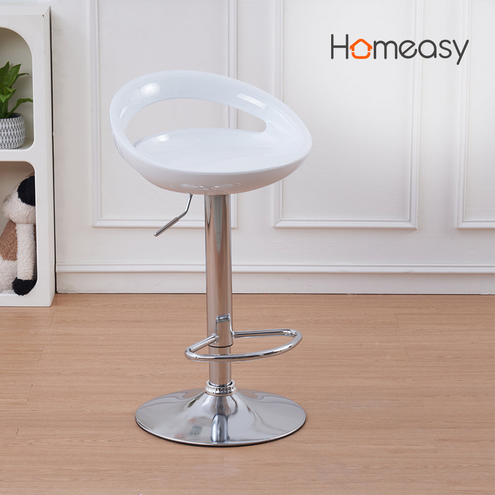 SET DE 2 SILLAS ALTAS GIRATORIAS TABURETE DE BARRA COLOR BLANCO