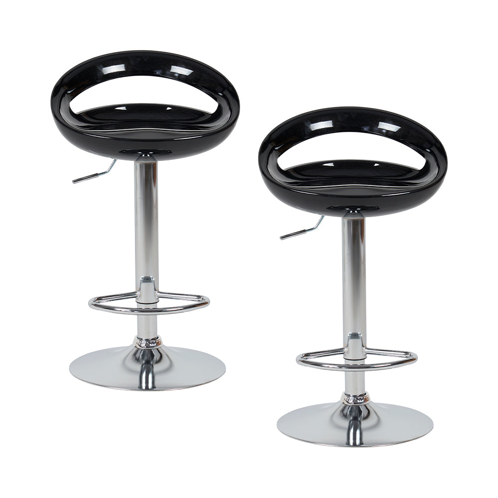 SET DE 2 SILLAS ALTAS GIRATORIAS TABURETE DE BARRA COLOR BLANCO