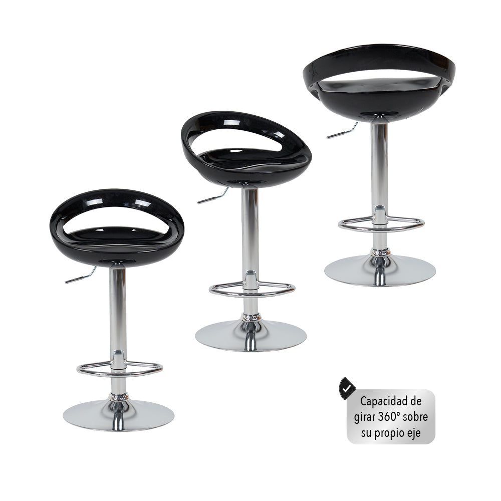 SET DE 2 SILLAS ALTAS GIRATORIAS TABURETE DE BARRA COLOR BLANCO