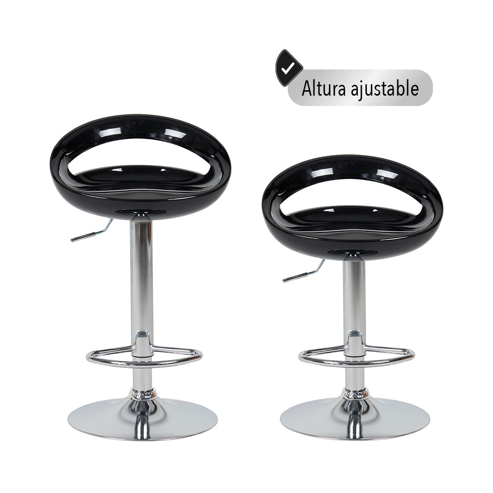 SET DE 2 SILLAS ALTAS GIRATORIAS TABURETE DE BARRA COLOR BLANCO