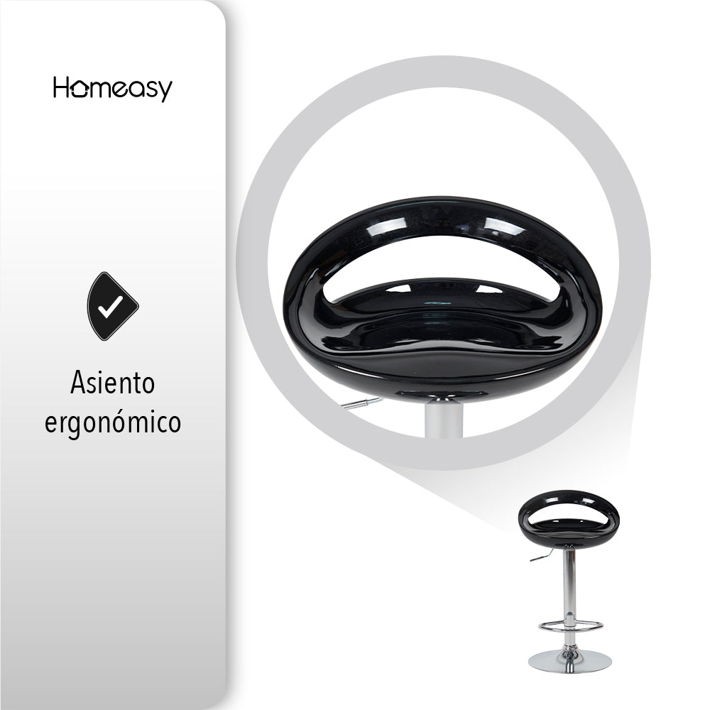 SET DE 2 SILLAS ALTAS GIRATORIAS TABURETE DE BARRA COLOR BLANCO