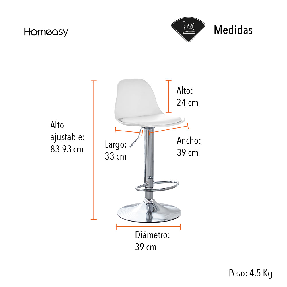 SET DE 2 BANCOS TIPO EAMES COLOR BLANCO