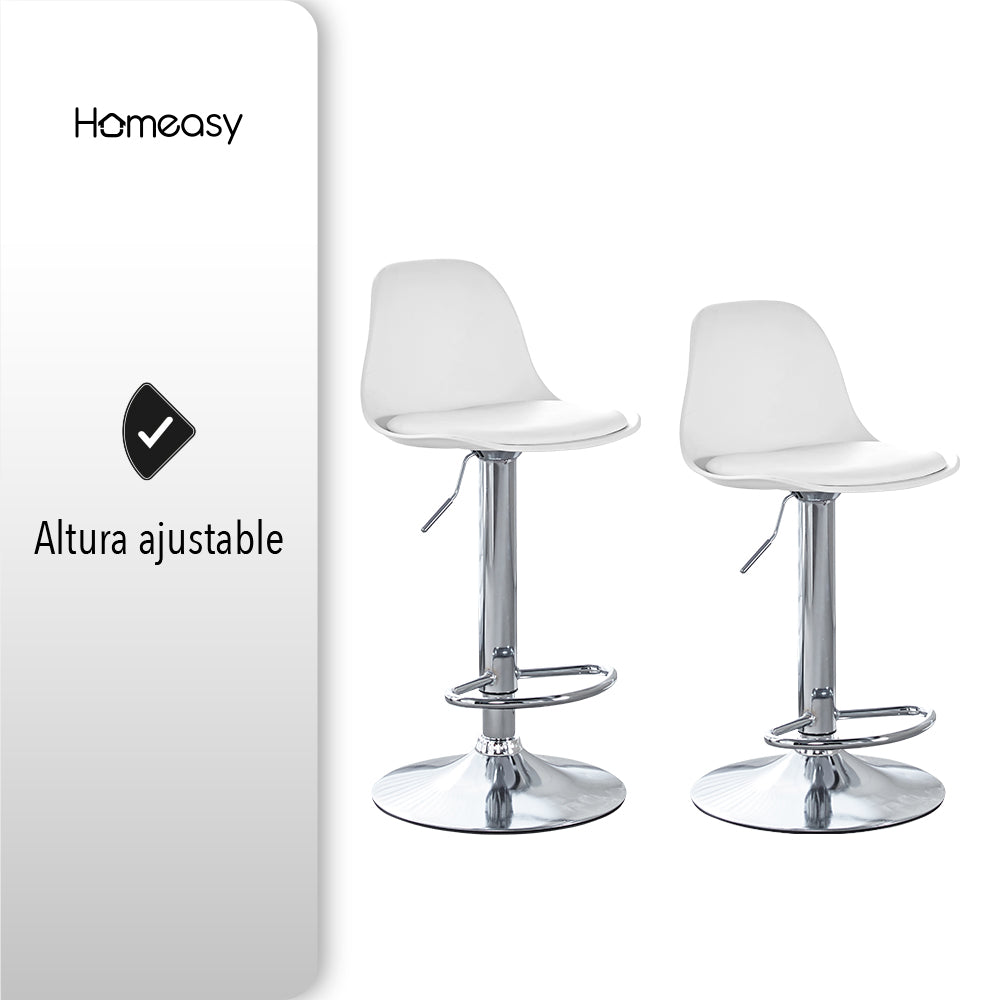SET DE 2 BANCOS TIPO EAMES COLOR BLANCO