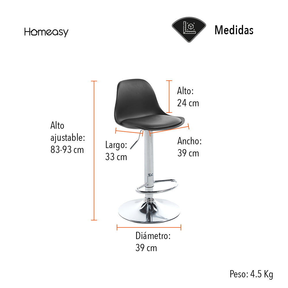 SET DE 2 BANCOS TIPO EAMES COLOR NEGRO