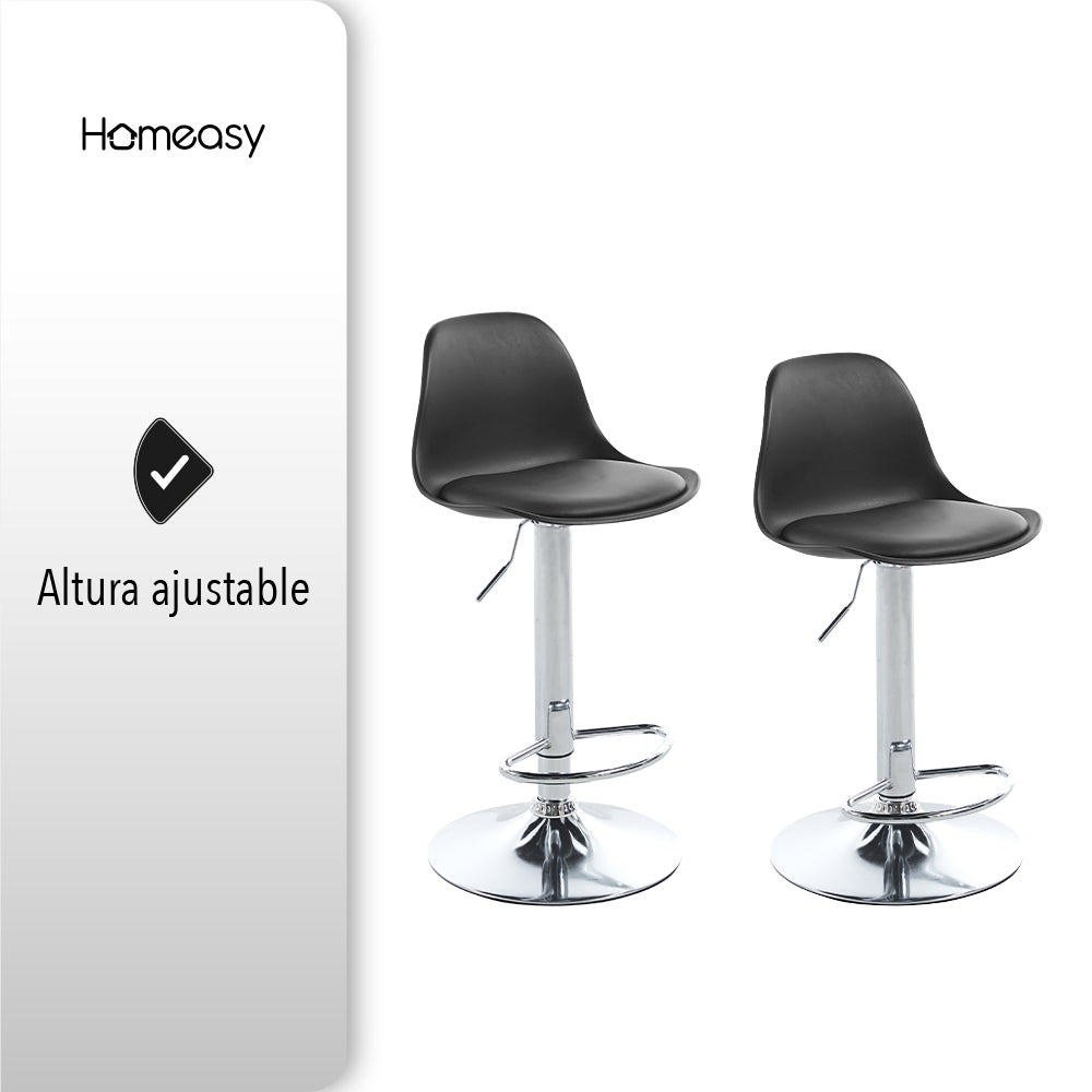 SET DE 2 BANCOS TIPO EAMES COLOR NEGRO