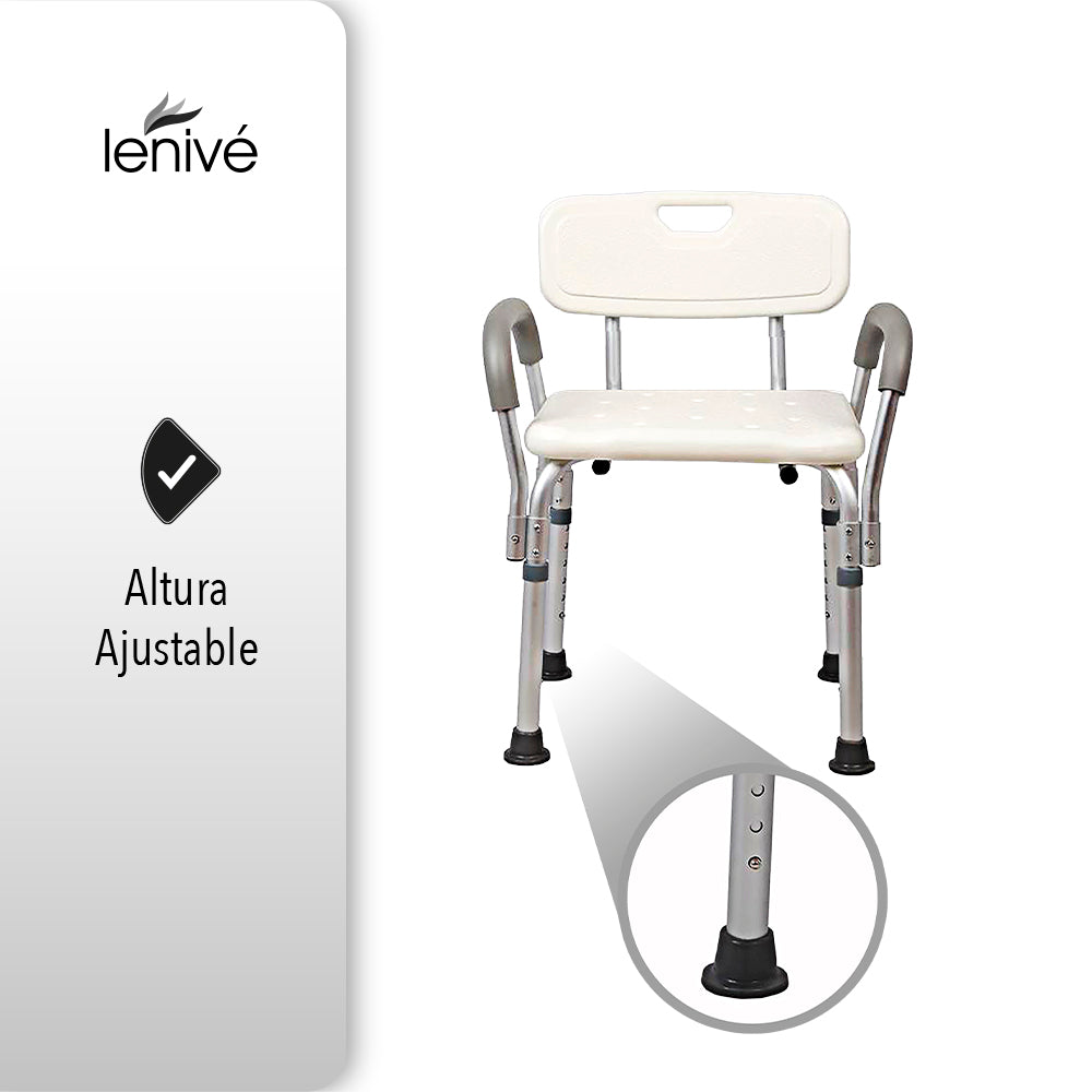SILLA PARA DUCHA CON BRAZOS AJUSTABLES