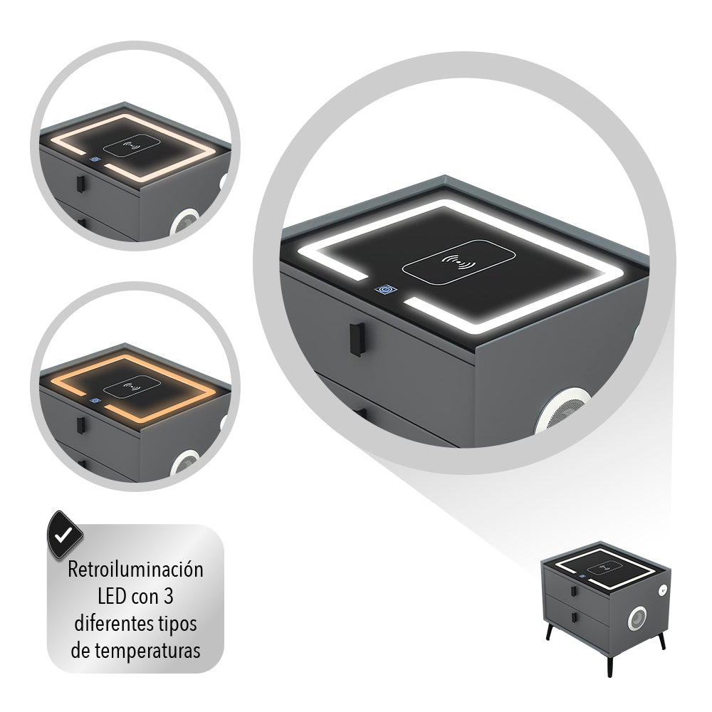 BURÓ CON CARGA INTELIGENTE COLOR GRIS OSCURO