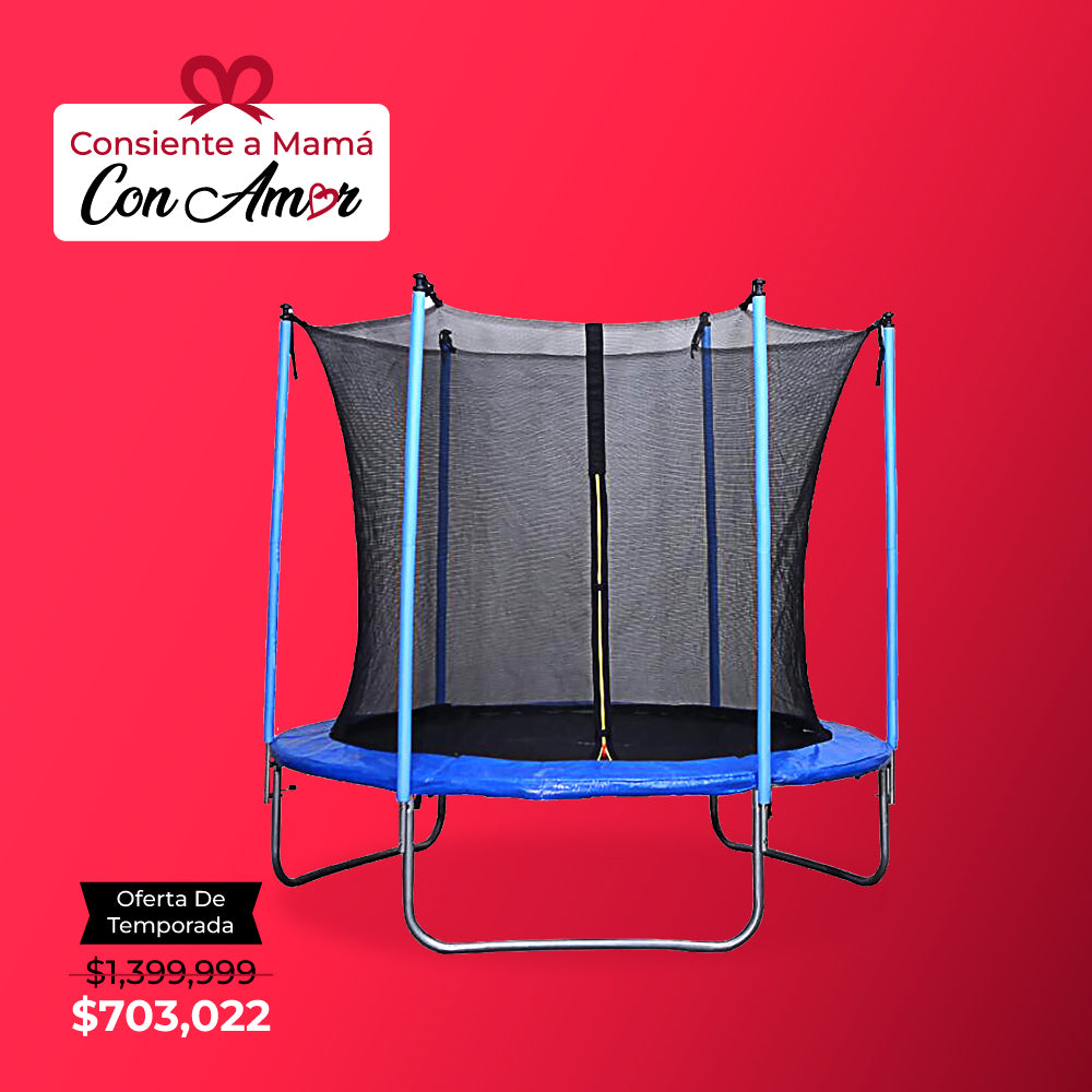 TRAMPOLÍN PARA NIÑOS CON MALLA DE 8 PIES