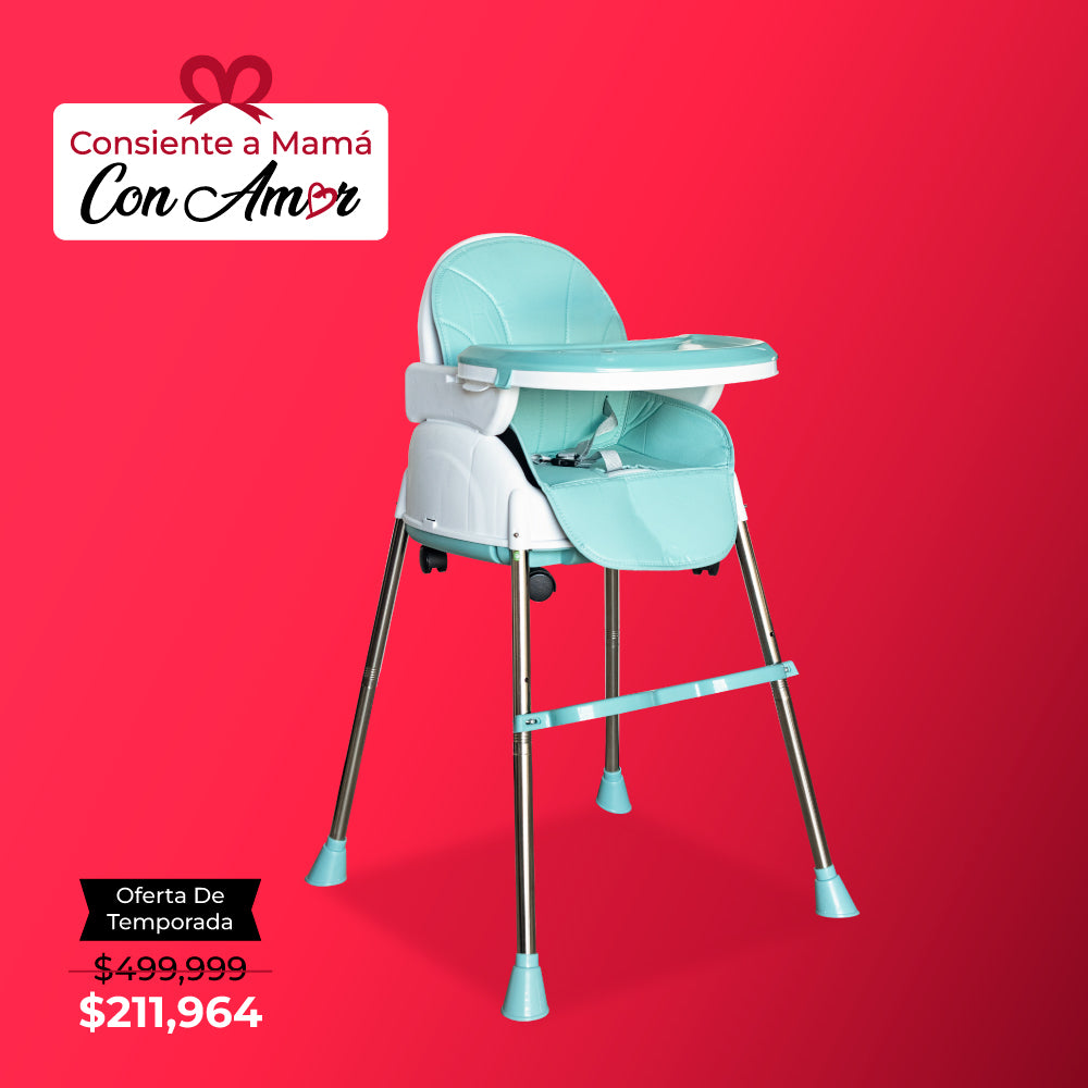 SILLA DE BEBÉ PARA COMER 3 EN 1 COLOR MENTA