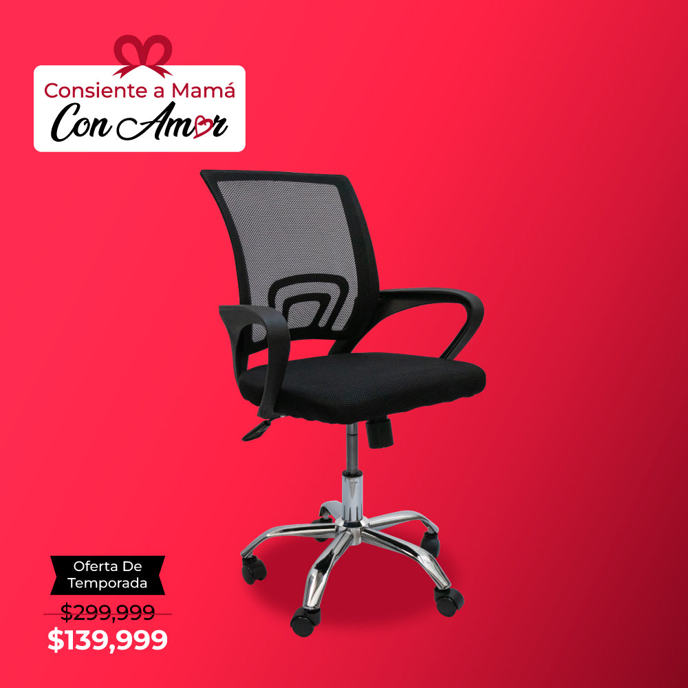 SILLA DE OFICINA ERGONÓMICA COLOR NEGRA