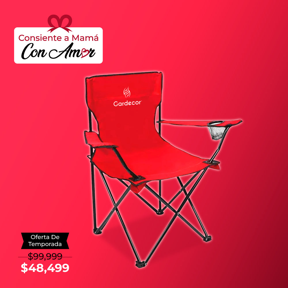 SILLA PLEGABLE DE CAMPISMO COLOR ROJO