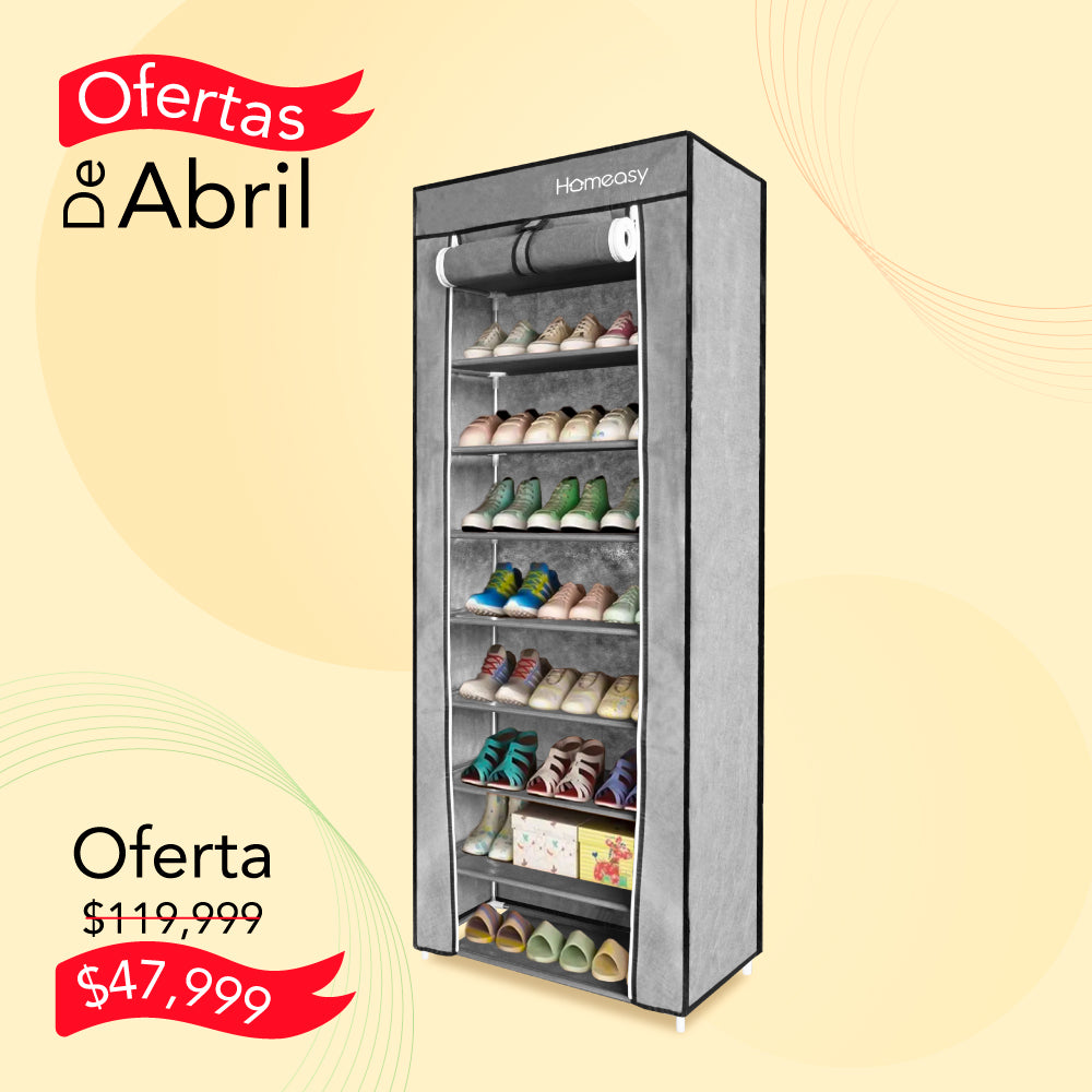 ZAPATERA CLOSET DE 9 NIVELES COLOR GRIS