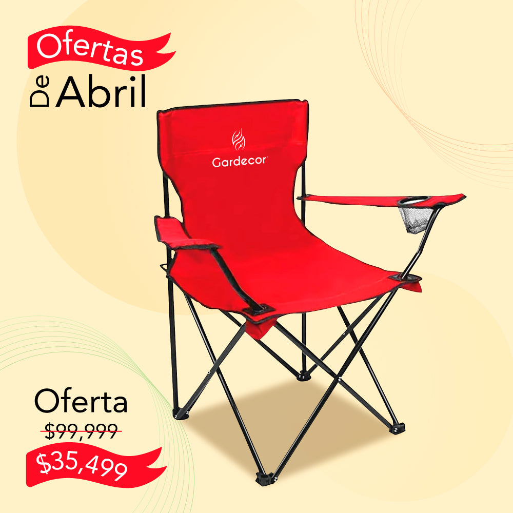 SILLA PLEGABLE DE CAMPISMO COLOR ROJO