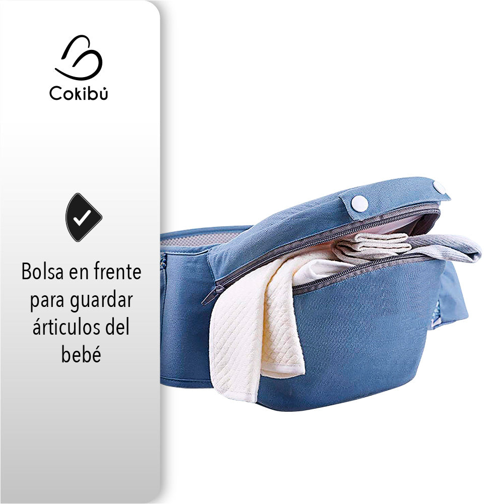 CARGADOR DE BEBÉS ERGONÓMICO MULTISOPORTES COLOR AZUL PARA NIÑOS DE 0 A 36 MESES