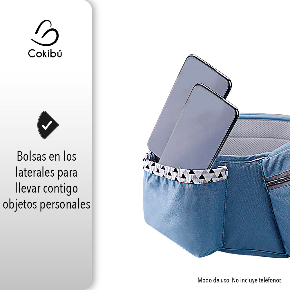CARGADOR DE BEBÉS ERGONÓMICO MULTISOPORTES COLOR AZUL PARA NIÑOS DE 0 A 36 MESES