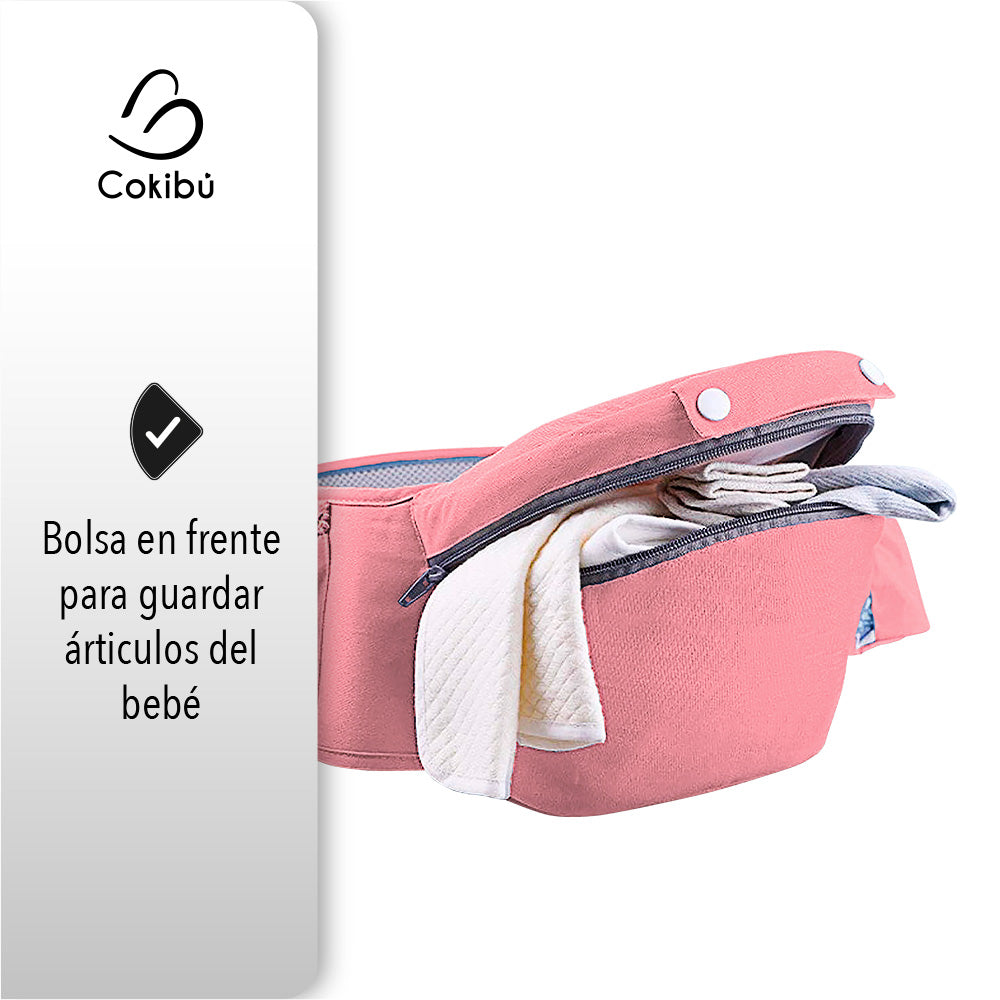 CARGADOR DE BEBÉS ERGONÓMICO MULTISOPORTES COLOR ROSA PARA NIÑOS DE 0 A 36 MESES