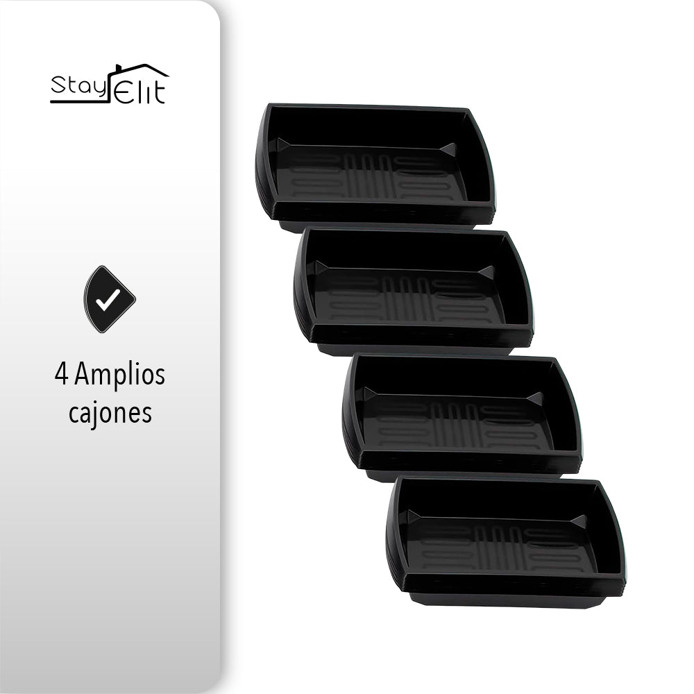 CARRITO AUXILIAR MULTIUSOS ORGANIZADOR COLOR NEGRO