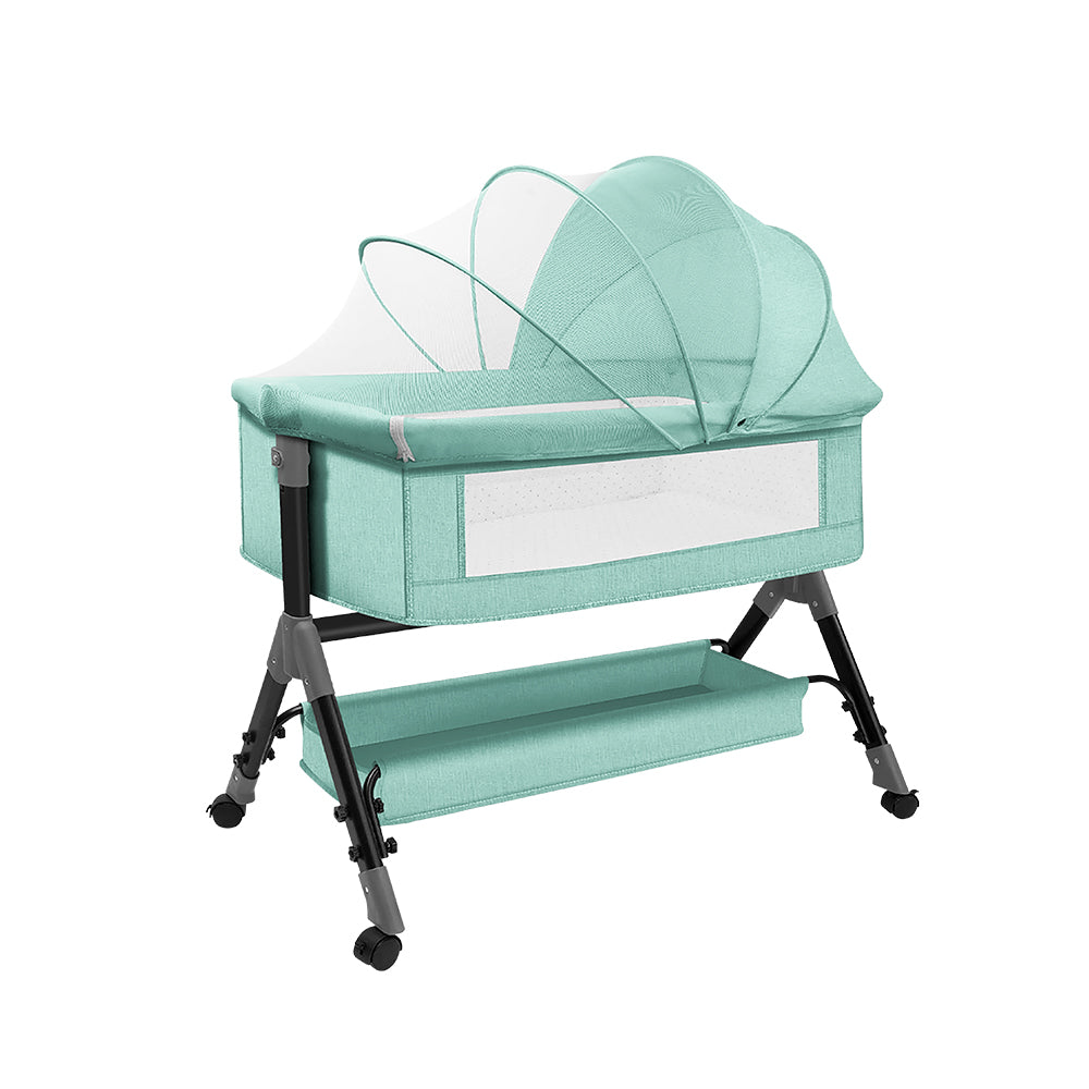 CUNA MOISÉS PARA BEBÉ CON MOSQUITERO COLOR MENTA