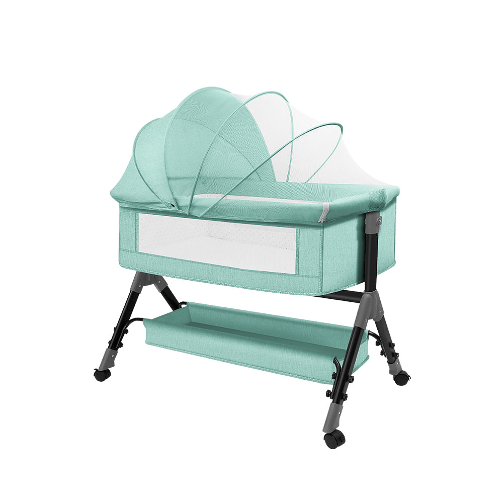 CUNA MOISÉS PARA BEBÉ CON MOSQUITERO COLOR MENTA