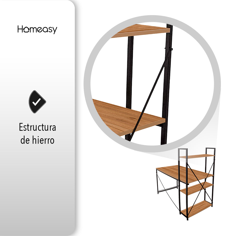 ESCRITORIO HOME OFFICE DE MELAMINA CON REPISA 1.2M