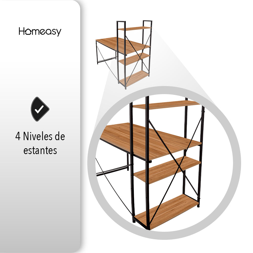 ESCRITORIO HOME OFFICE DE MELAMINA CON REPISA 1.2M