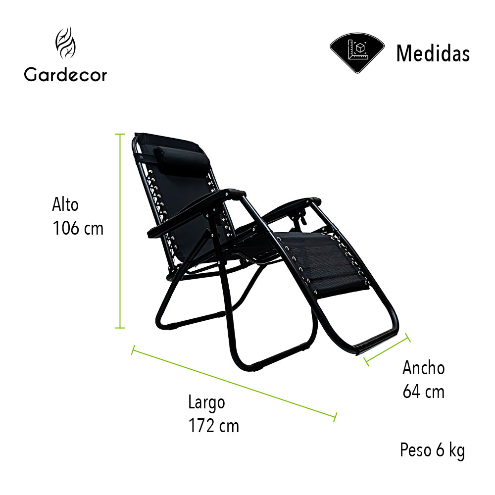 SILLA DE GRAVEDAD CERO COLOR NEGRO