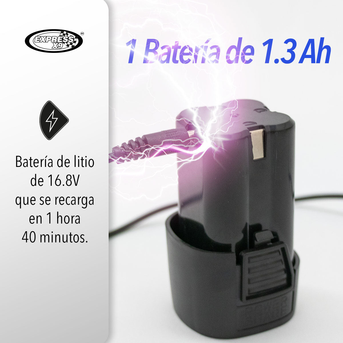 TALADRO ATORNILLADOR ELÉCTRICO RECARGABLE CON UNA BATERÍA (SALDOS)