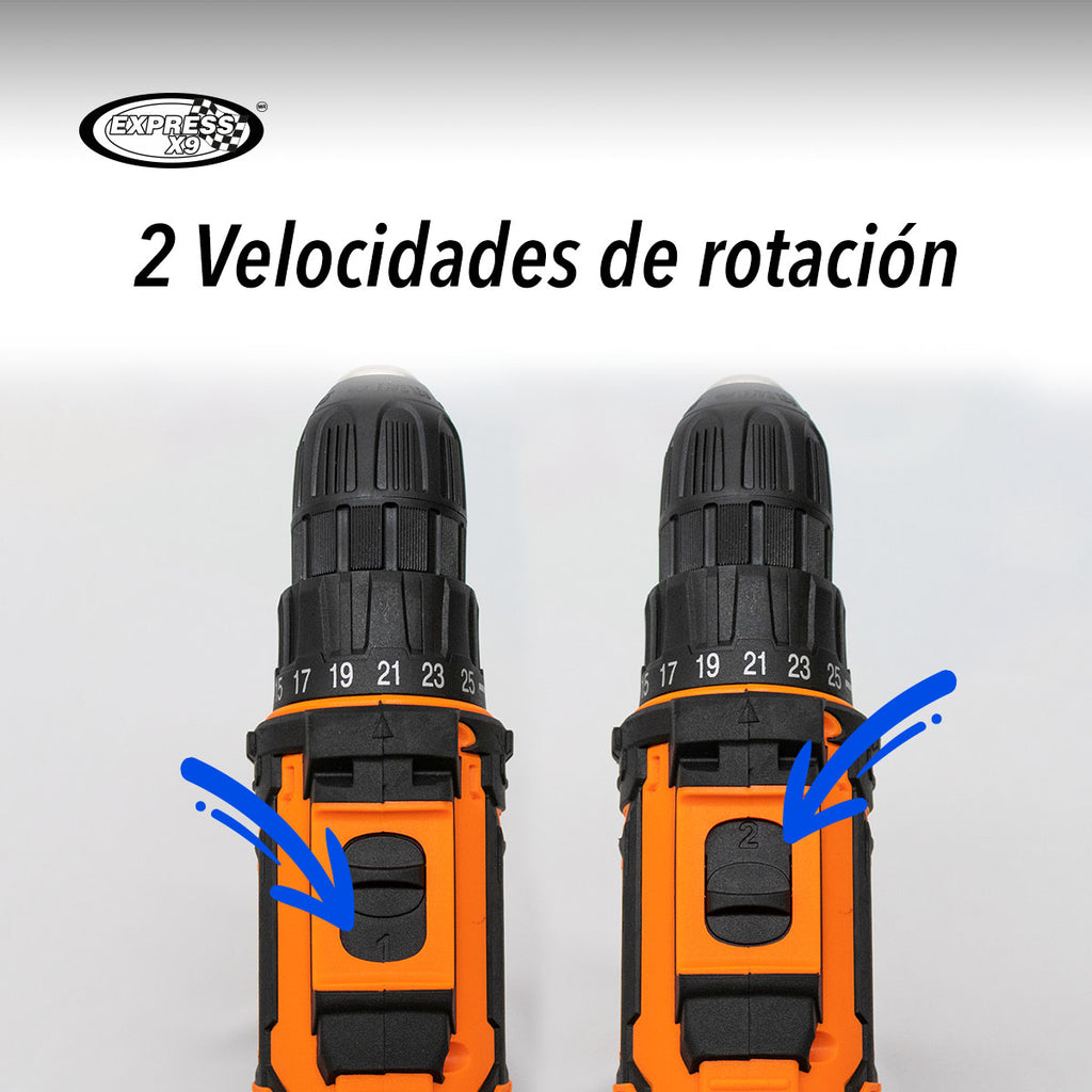 TALADRO ATORNILLADOR ELÉCTRICO RECARGABLE CON UNA BATERÍA (SALDOS)