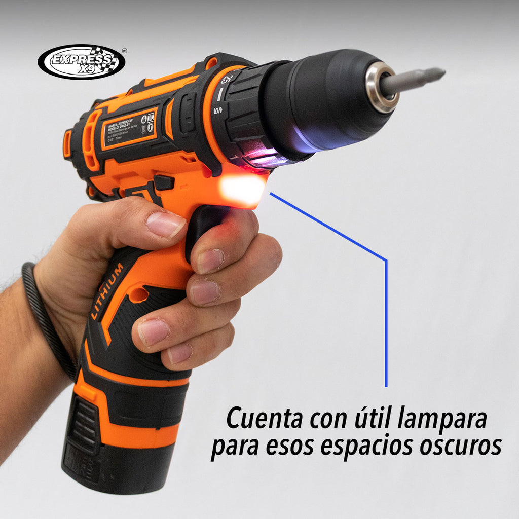 TALADRO ATORNILLADOR ELÉCTRICO RECARGABLE CON UNA BATERÍA (SALDOS)