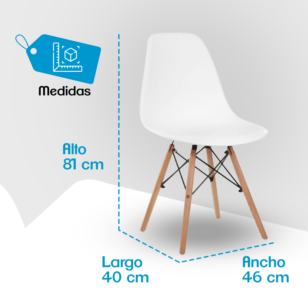 SET DE 4 SILLAS MINIMALISTAS COLOR BLANCO