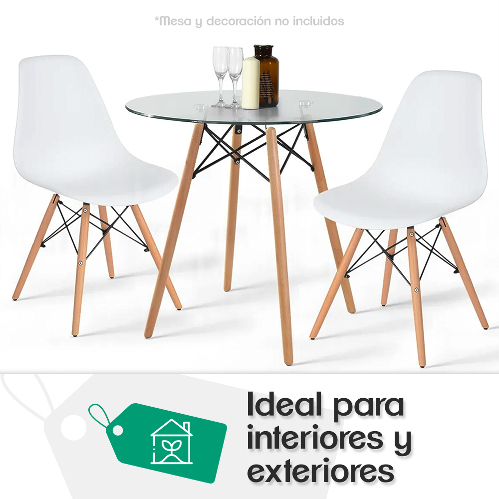SET DE 4 SILLAS MINIMALISTAS COLOR BLANCO
