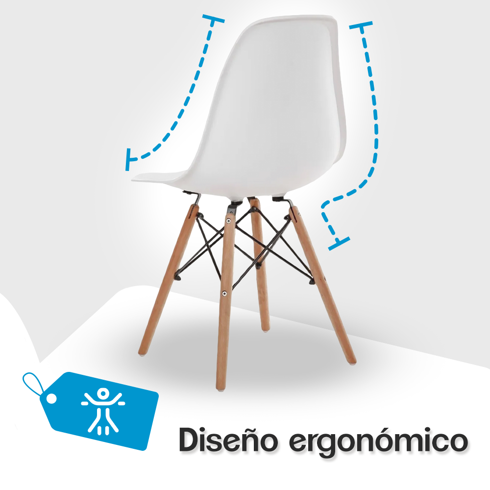 SET DE 4 SILLAS MINIMALISTAS COLOR BLANCO