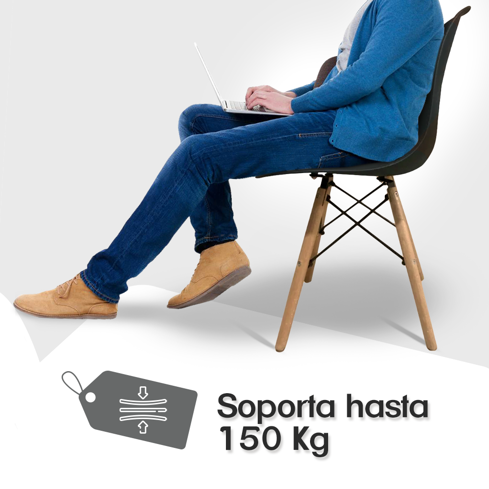 SET DE 4 SILLAS MINIMALISTAS COLOR NEGRO